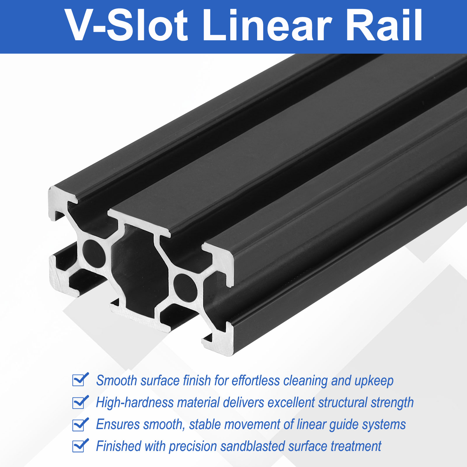 V Slot Aluminum Extrusion - 2 Peças 150-1220mm 2040 Perfil de