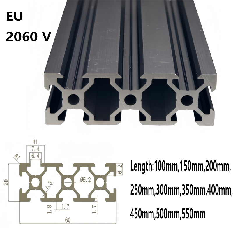 1PCS 2PCS Perfil de Alumínio A - V Slot Aluminum Extrusion avaliação e preço